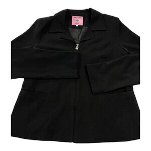 UNIF Control Blazer Jacket Women's L Black Zip-Front Lightweight Crepe